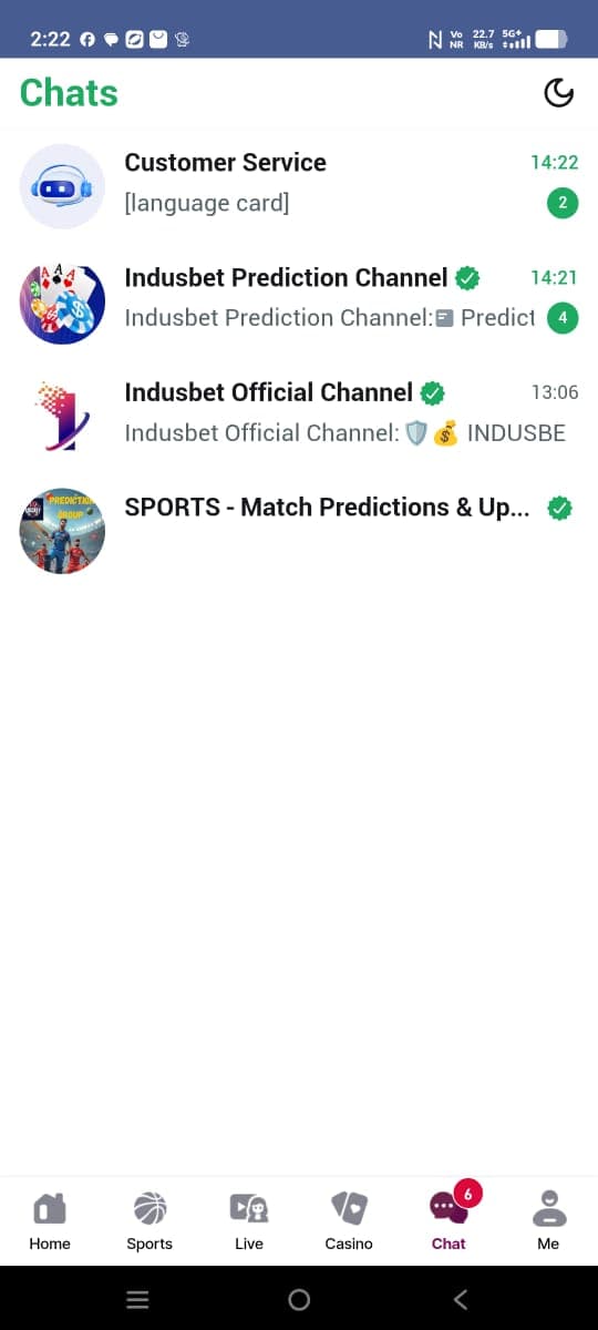 Supplied chat list screen
